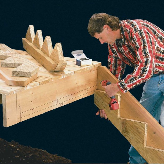 Building deck stairs