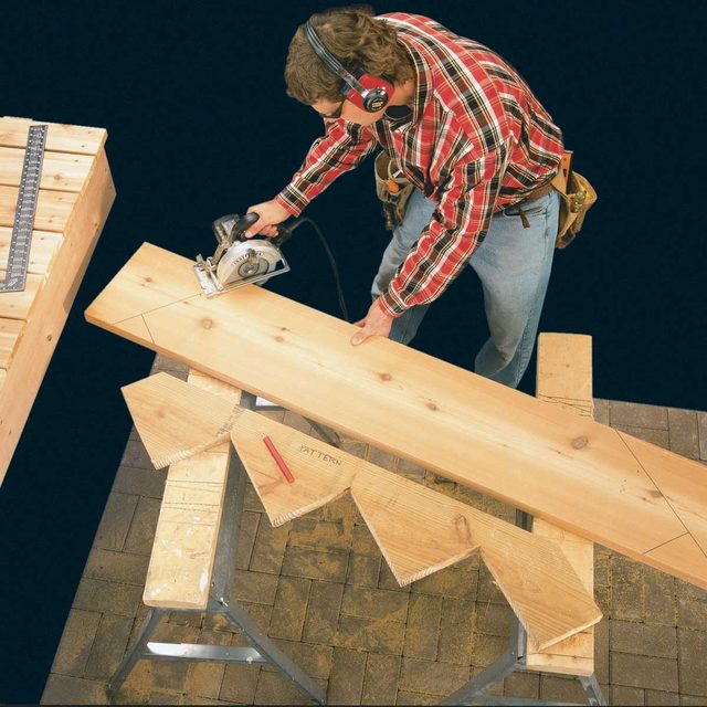 Building deck stairs