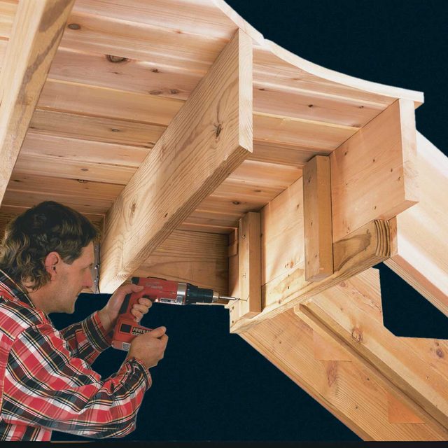 Building deck stairs