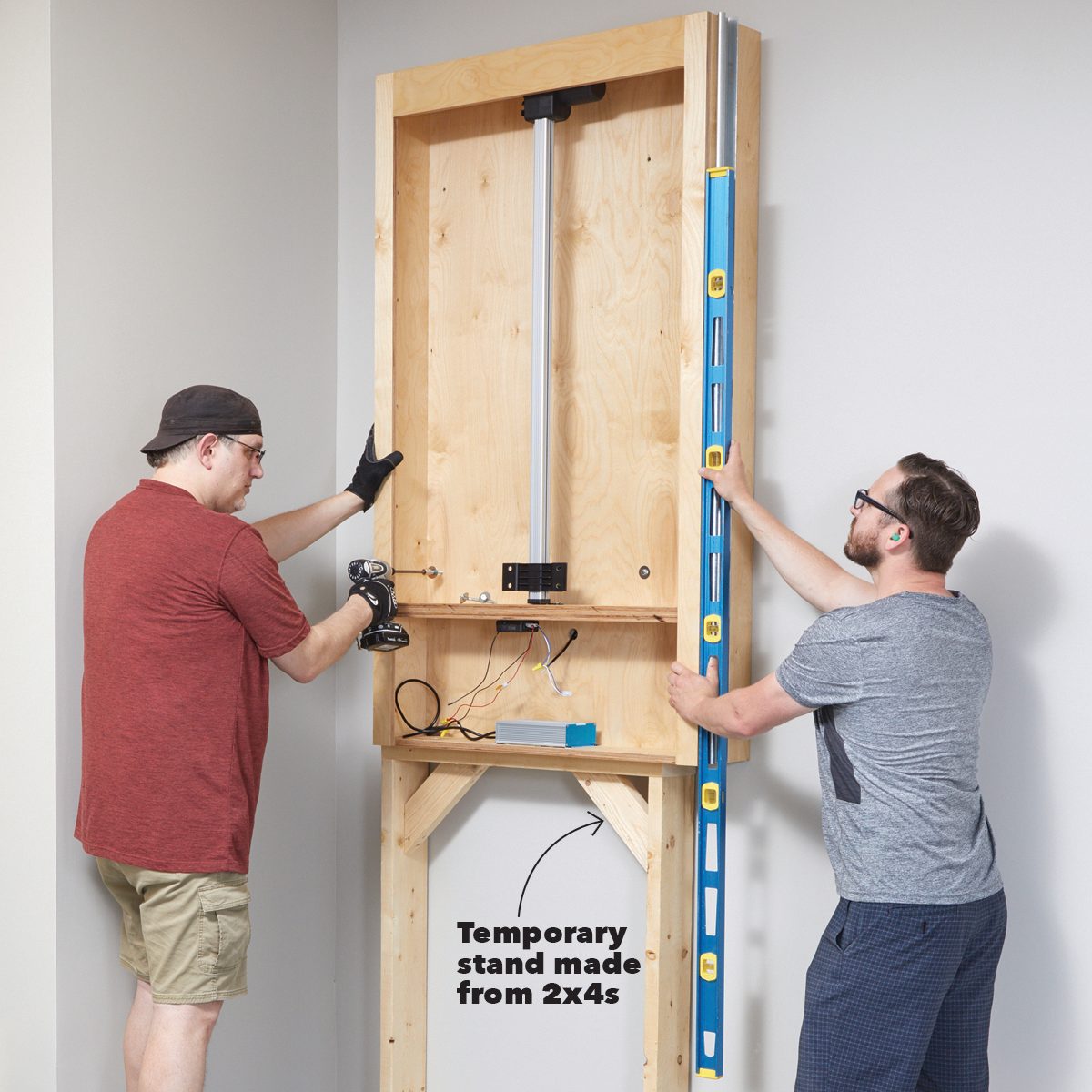 Hanging the garage cabinet