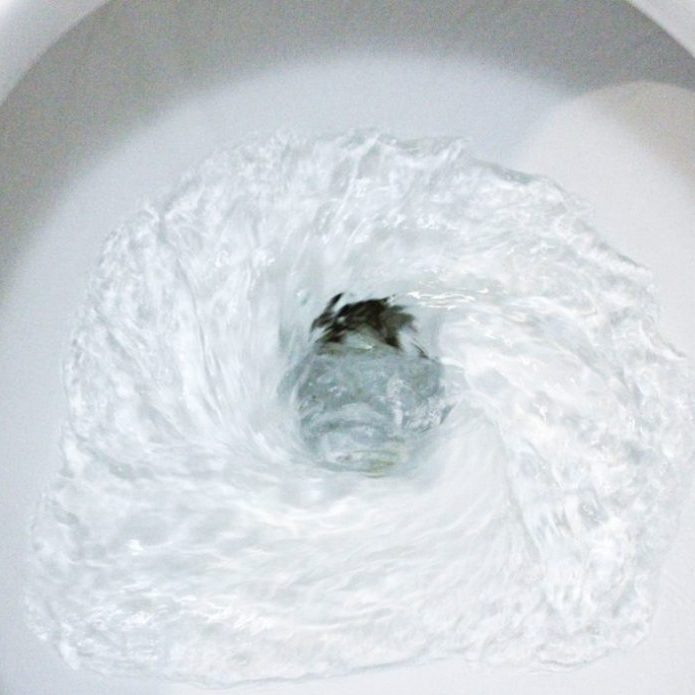 Toilet, Flushing Water, close up