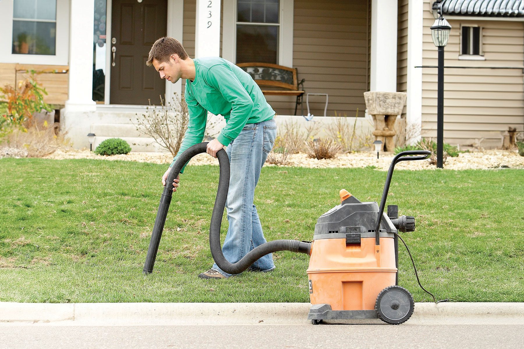 Vacuum the Pebbles from the lawn