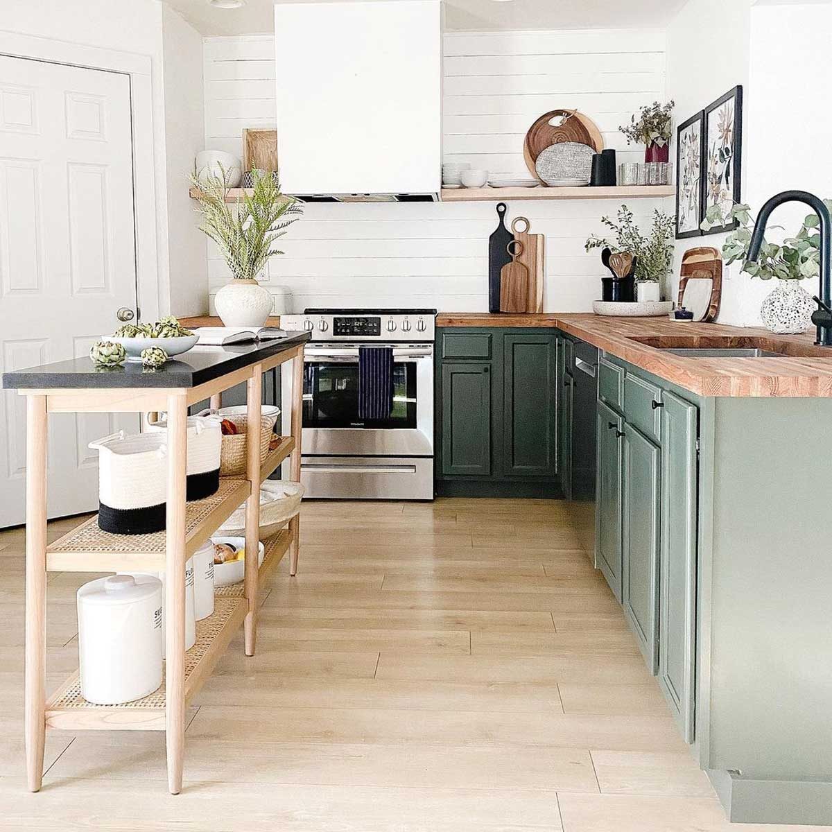 Kitchen with a DIY island