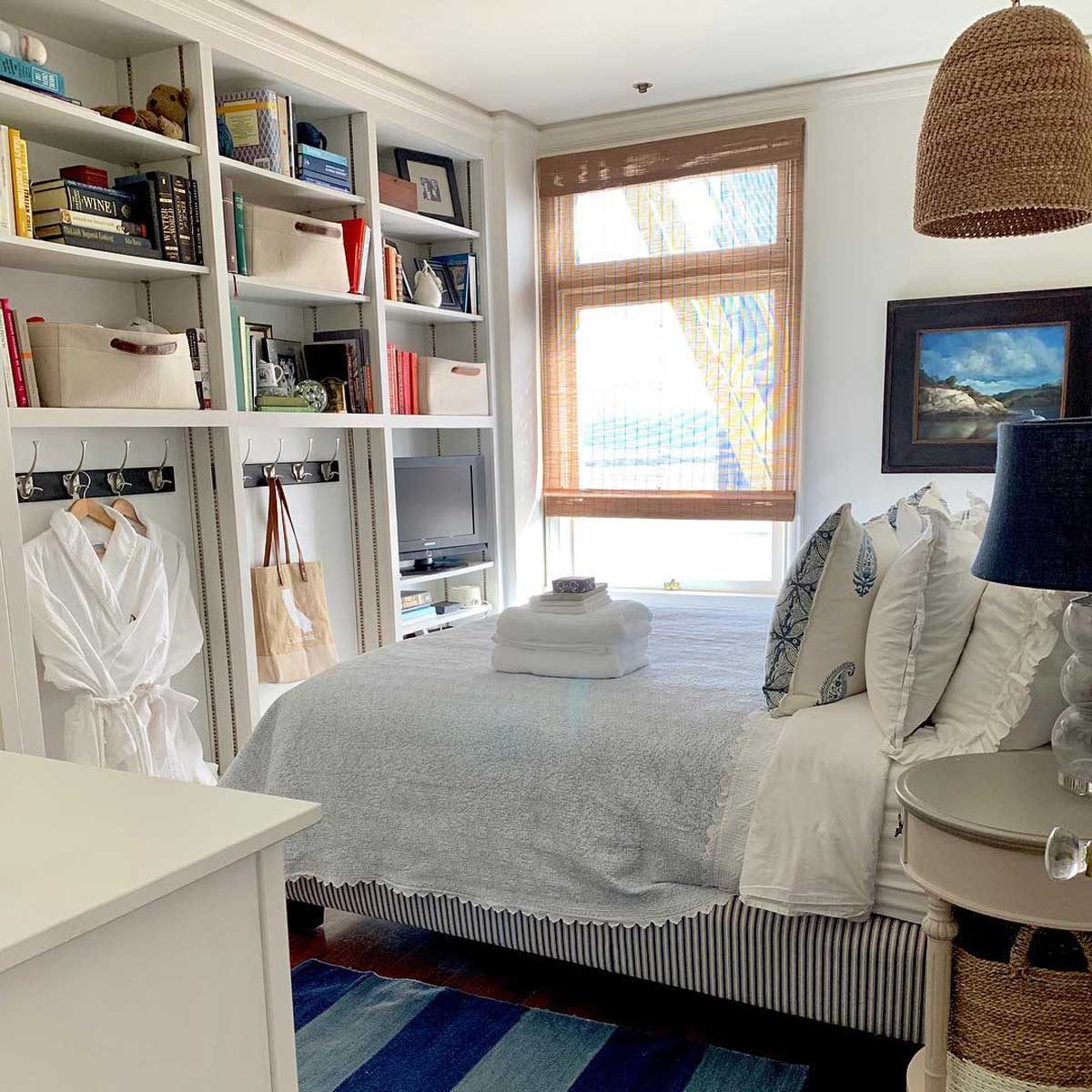 Bedroom with shelves