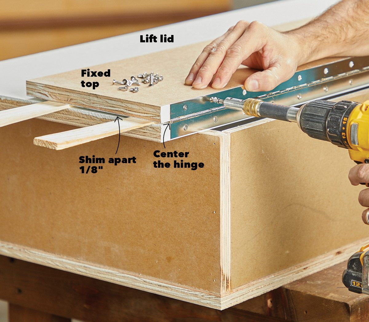 Fasten the Hinge, Install the Lid Fh21mar 608 52 010