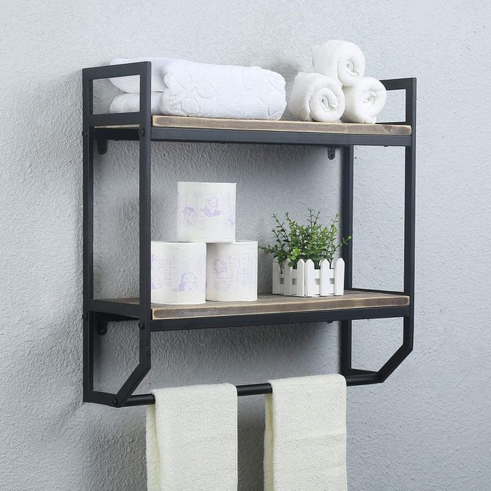 2 Tier Metal Industrial Bathroom Shelves Wall Mounted Ecomm Via Amazon.com
