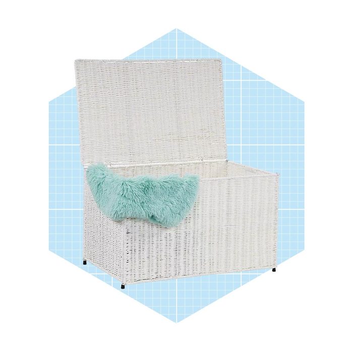 Large Wicker Storage Chest White