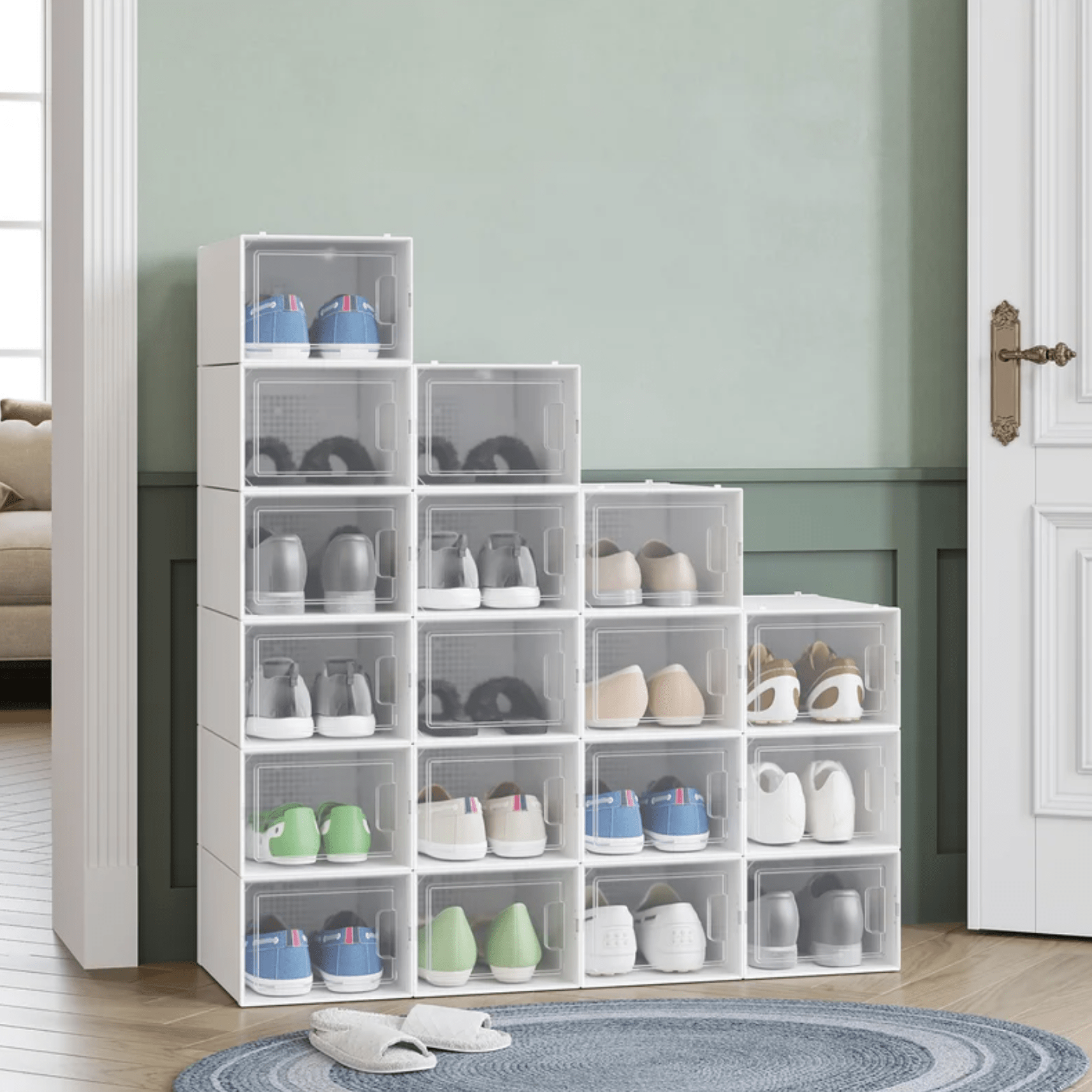 Rebrilliant Stackable Shoe Storage Box Ecomm Via Wayfair