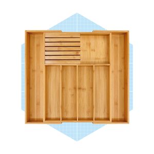 Vaefae Bamboo Silverware Organizer