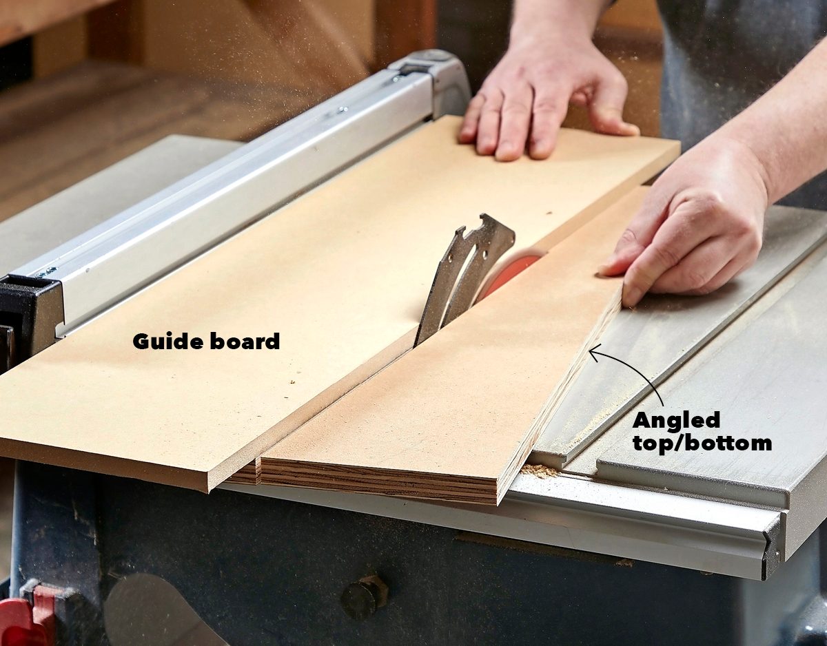 Cut cabinet parts