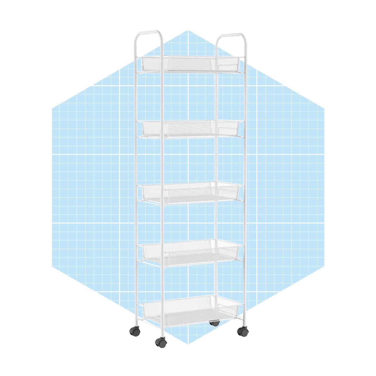 Hastings Home 5 Tiered Narrow Rolling Storage Shelves Ecomm Lowes.com