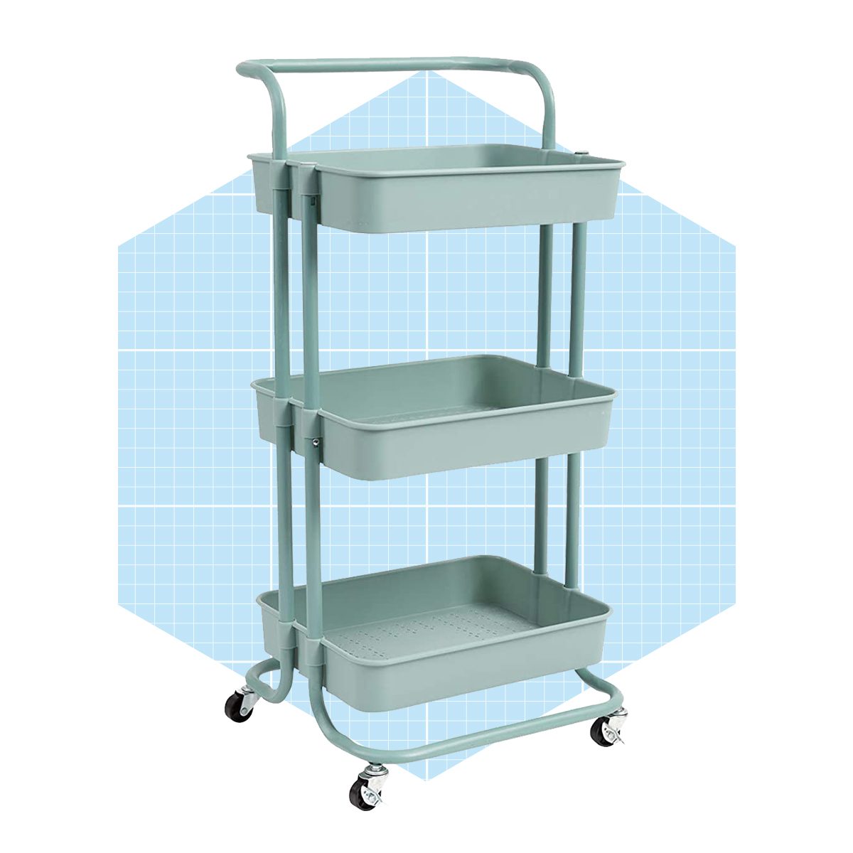 Danpinera 3 Tier Rolling Utility Cart With Wheels And Handle Storage Organization Shelves For Kitchen And Bathroom Ecomm Amazon.com
