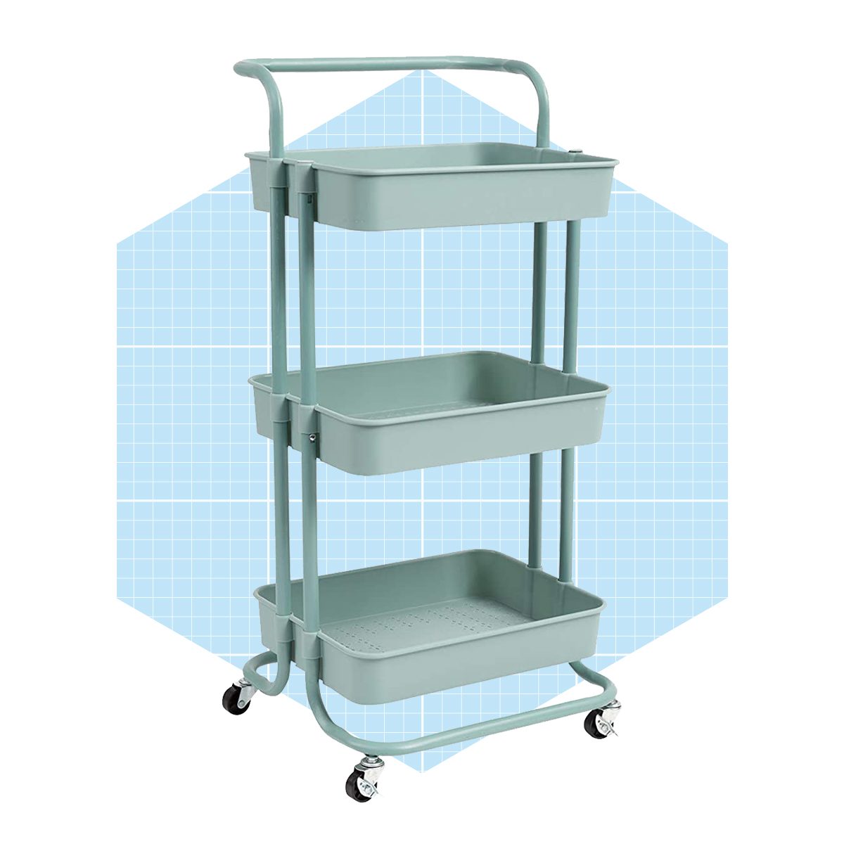 Danpinera 3 Tier Rolling Utility Cart With Wheels And Handle Storage Organization Shelves For Kitchen And Bathroom Ecomm Amazon.com