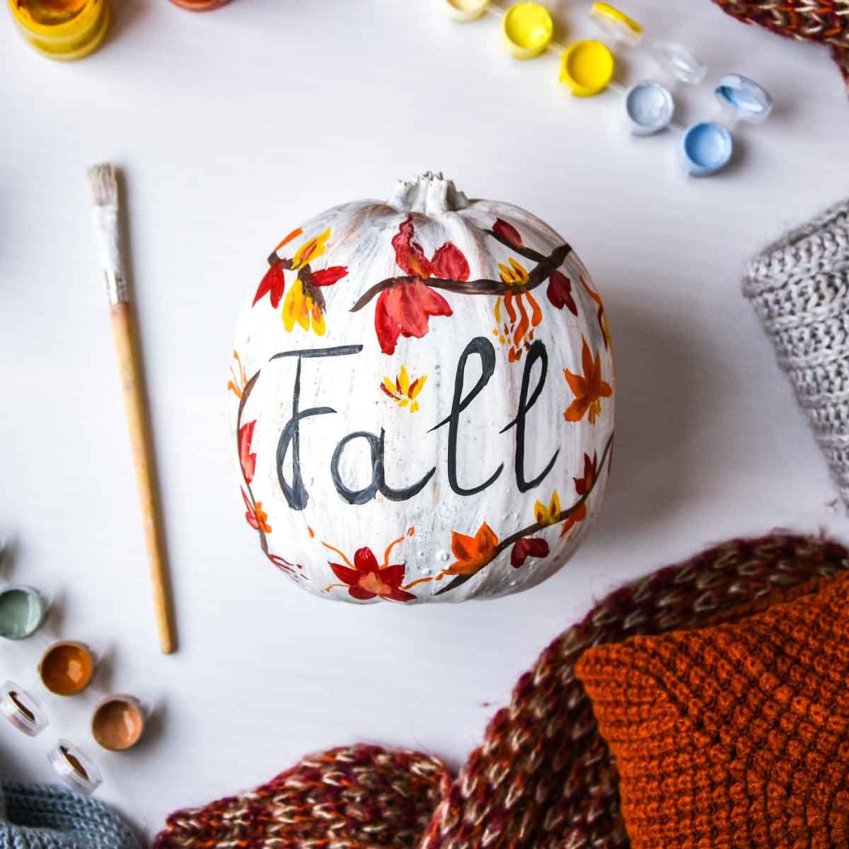 Fall Painted Pumpkin 