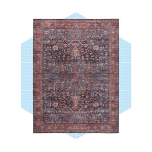 Lotte Oriental Flatweave Navy Blue:brick Red Area Rug Ecomm Wayfair.com