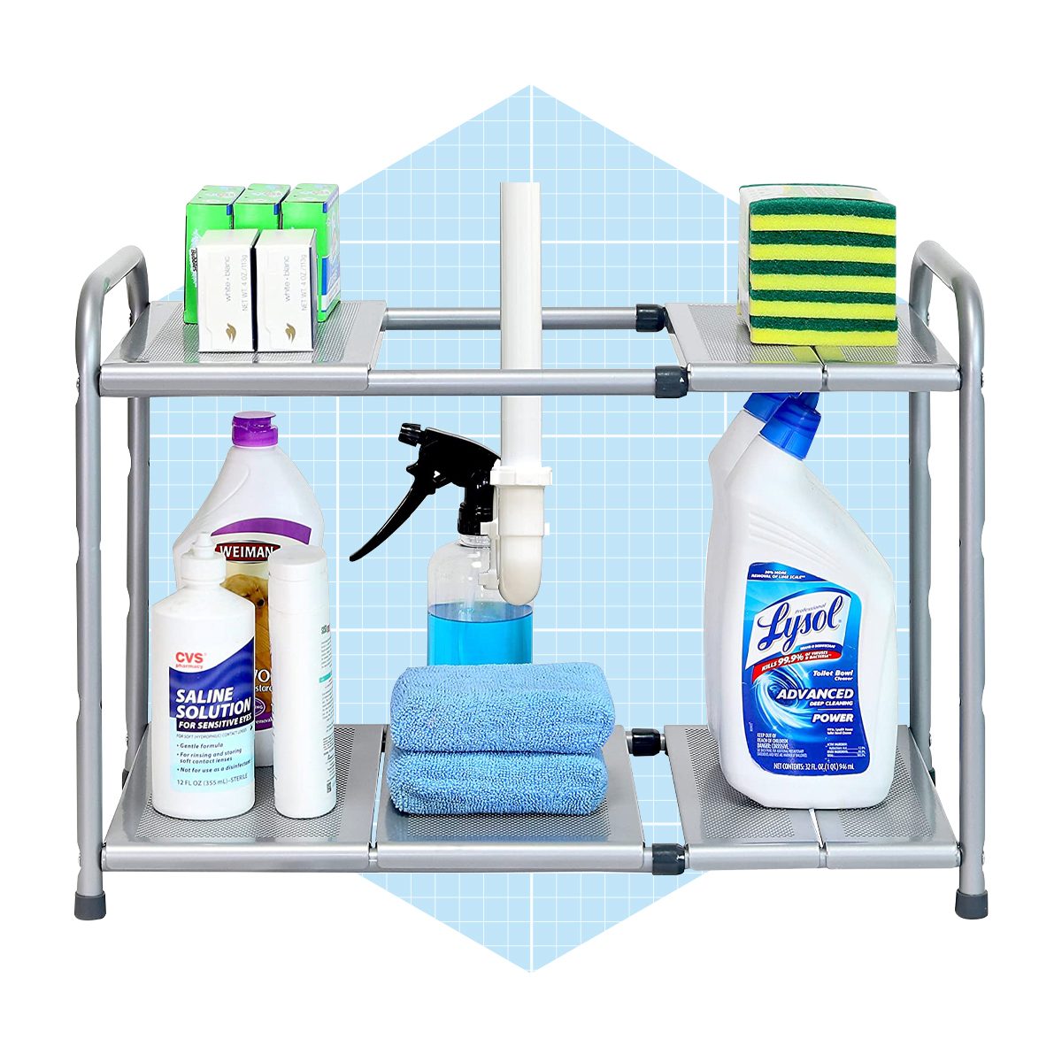 Simplehouseware Under Sink 2 Tier Expandable Shelf Organizer Rack Ecomm Amazon.com