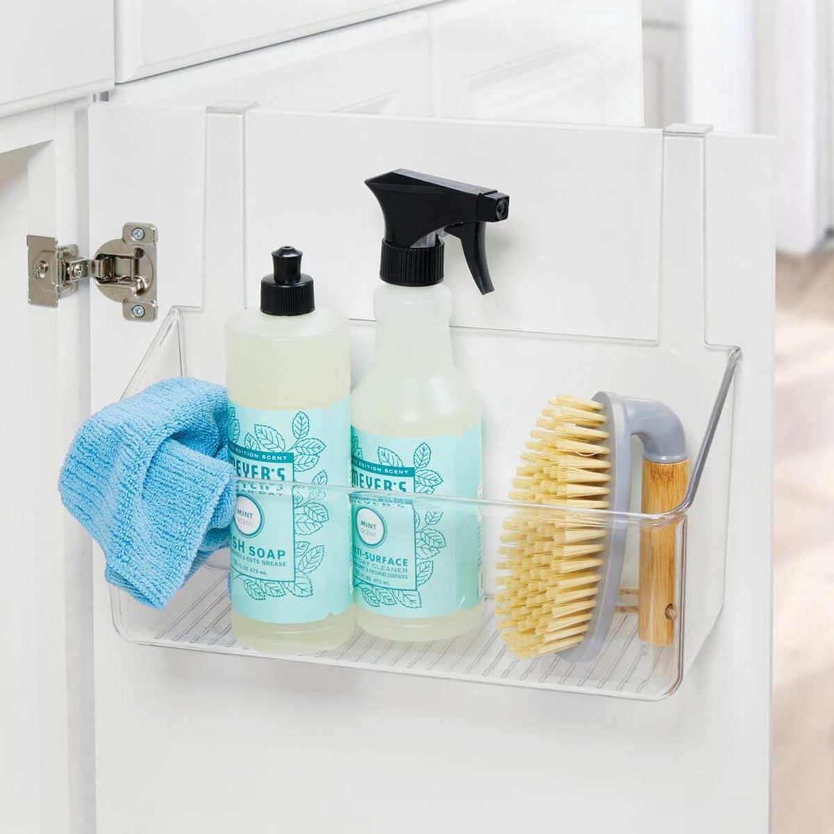 Mdesign Plastic Over Cabinet Door Storage Organizer Bin For Kitchen Ecomm Amazon.com