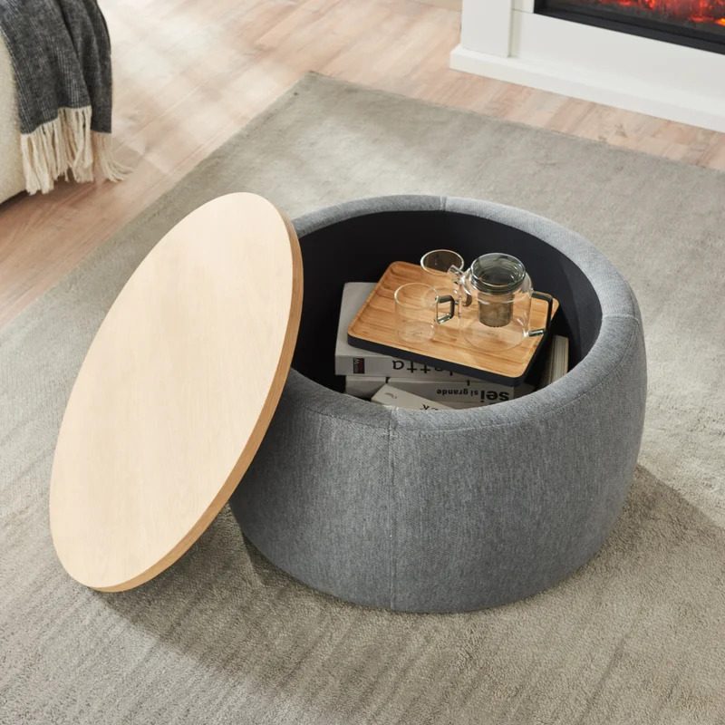 Ottoman Wide Velvet Round Storage Ecomm Via Wayfair.com