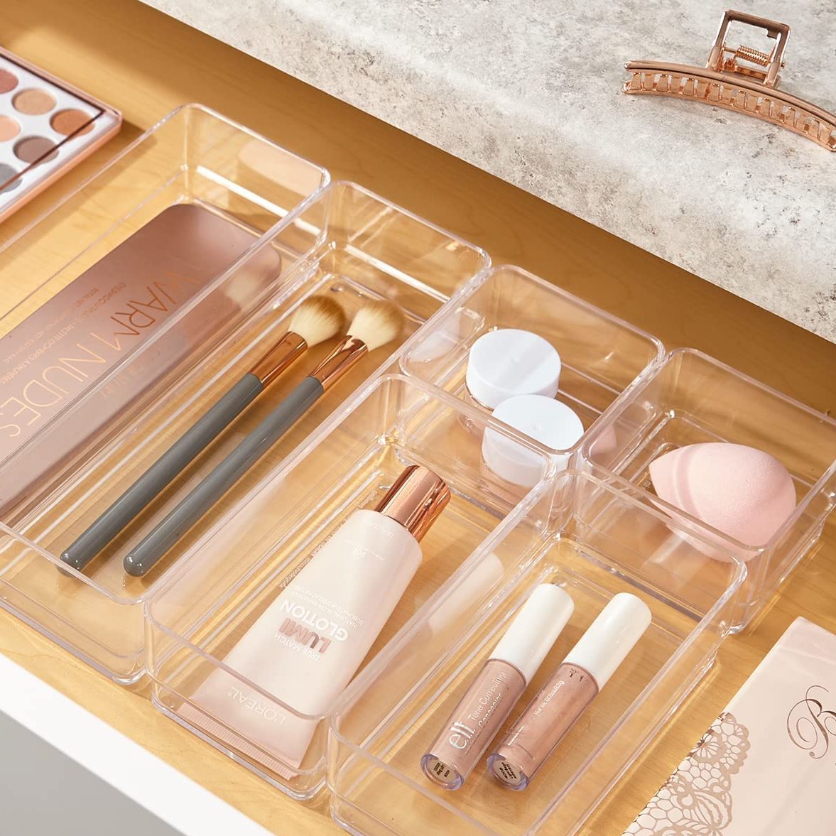 Stori 6 Piece Stackable Clear Drawer Organizer Ecomm Via Amazon