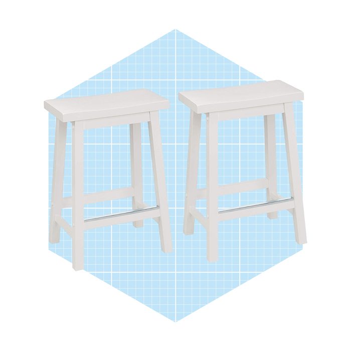 Amazon Basics Solid Wood Saddle Seat Barstool