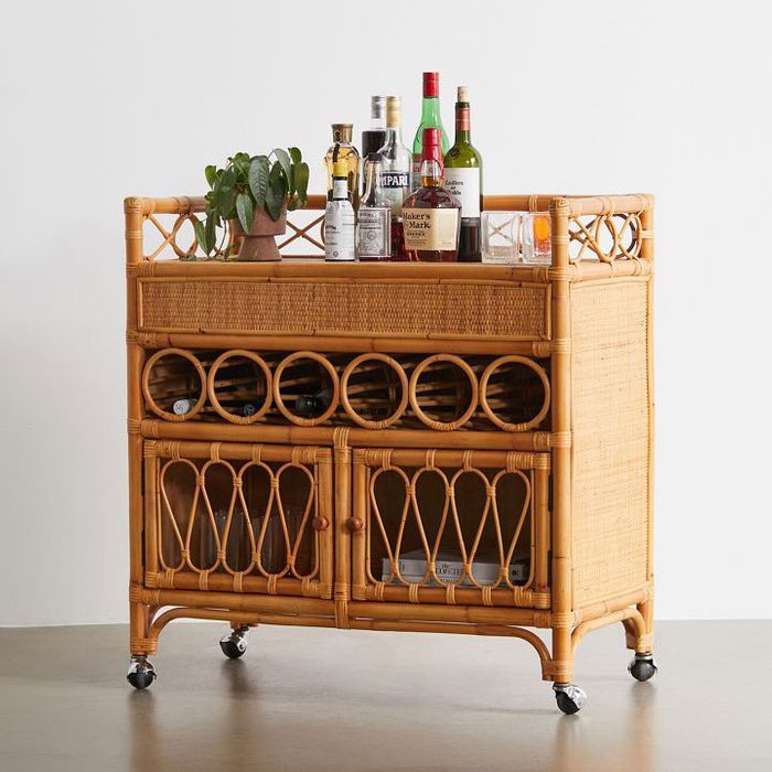 Melody Rattan Bar Cart