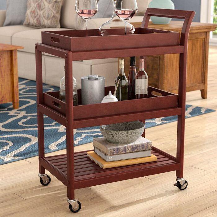 Alcott Hill Adamsburg Entertainment Bar Cart