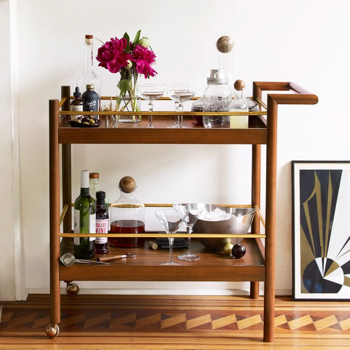 Parker Mid Century Bar Cart Walnut