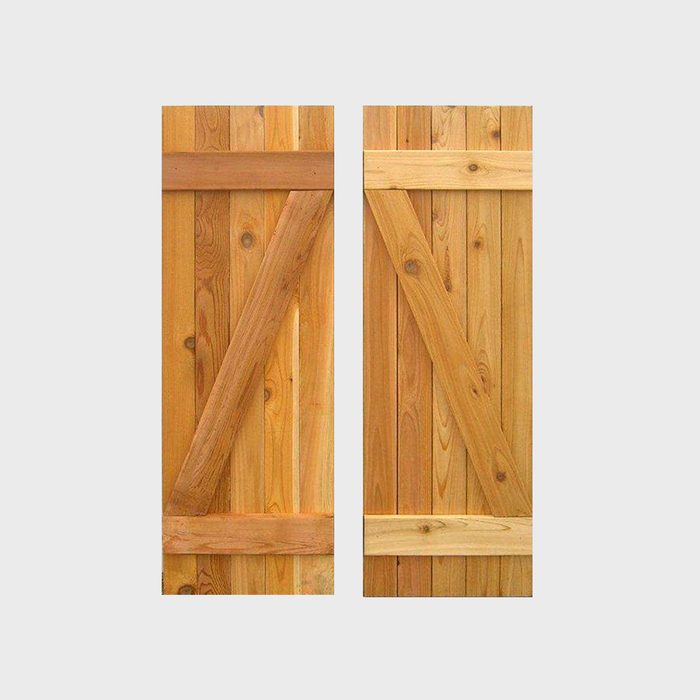Board N Batten Baton Z Shutters Pair Natural Cedar