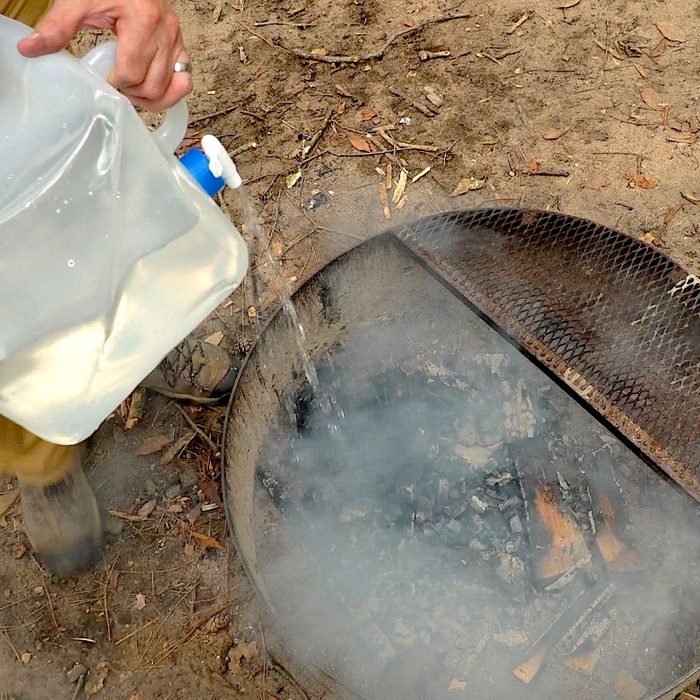 Campfire Extinguishing With Water
