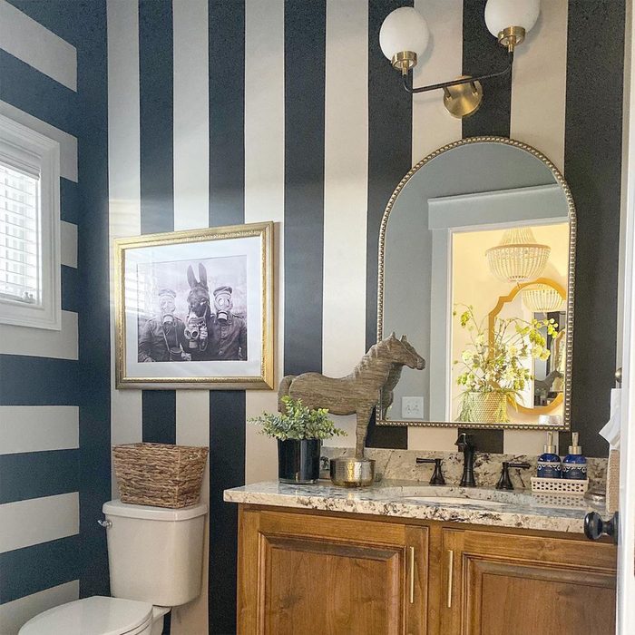 Painted Stripes In Bathroom