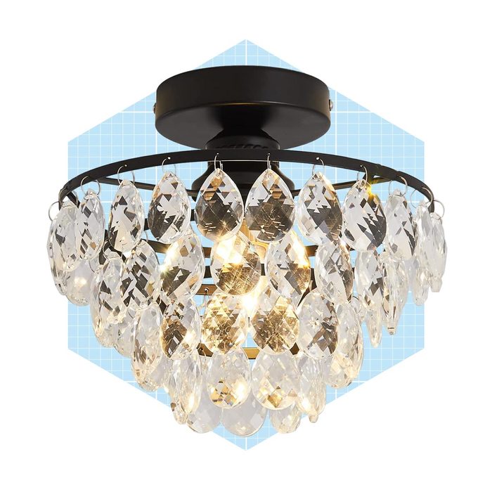 Crystal Semi Flush Chandelier