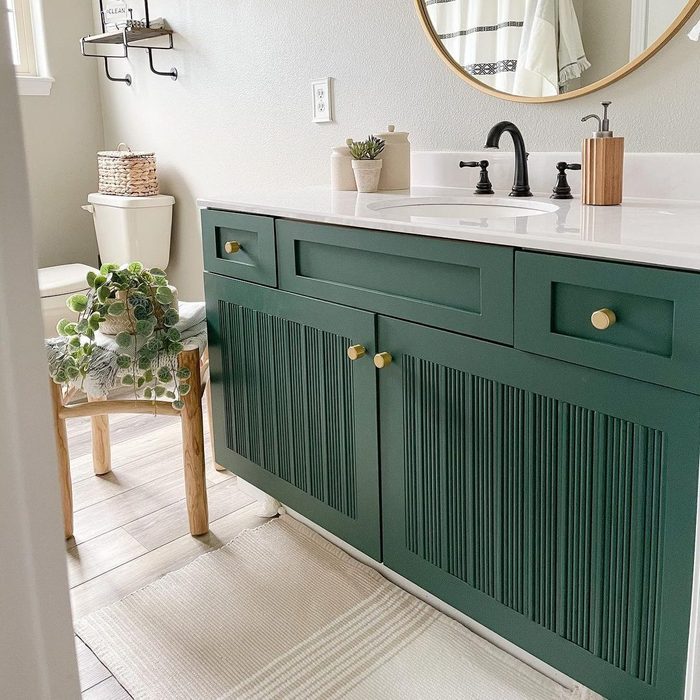 Fluted Wood Bathroom Vanity