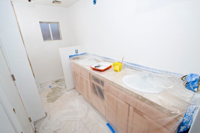 bathroom being remodeled