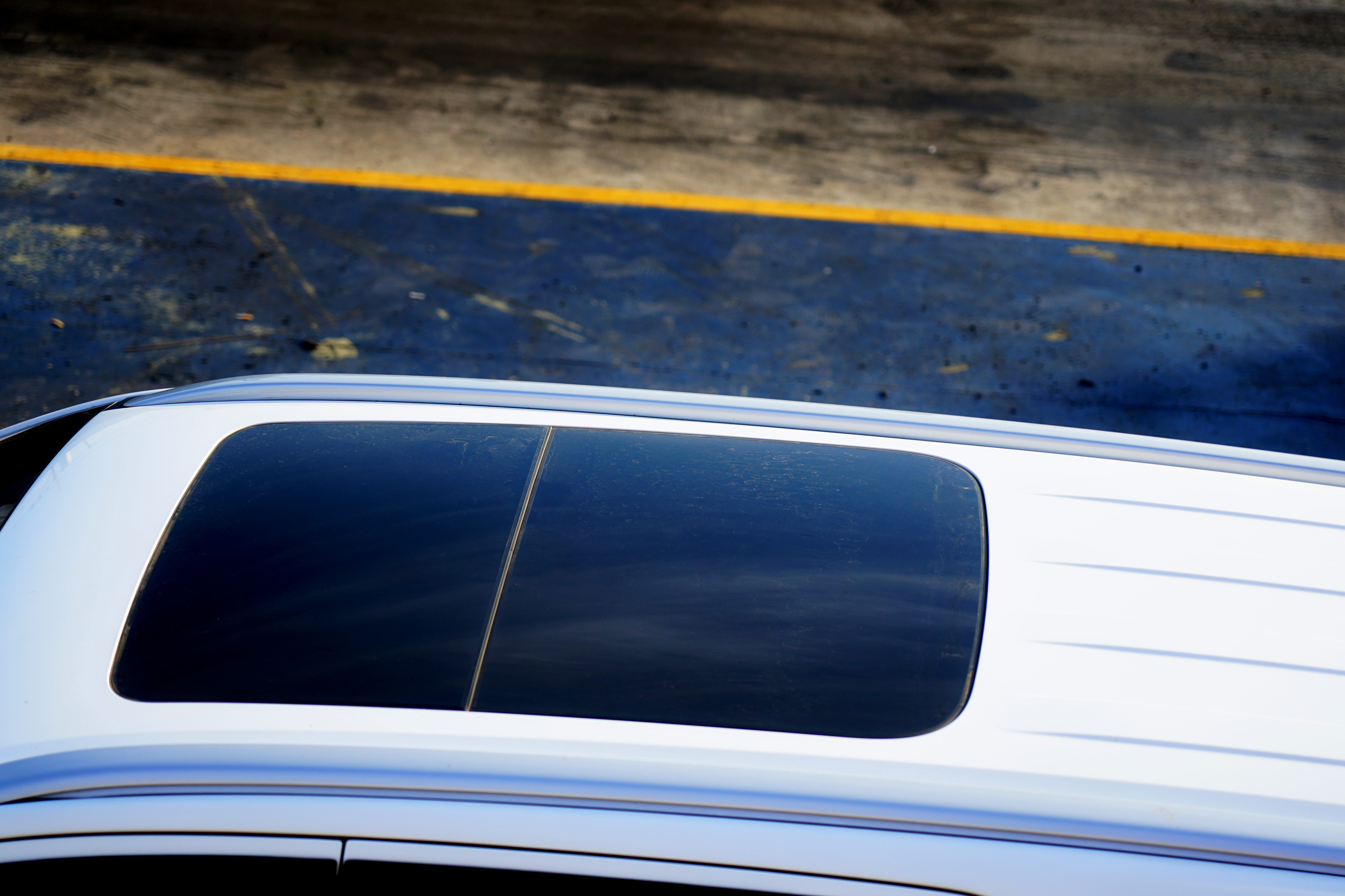 top view of moonroof on car