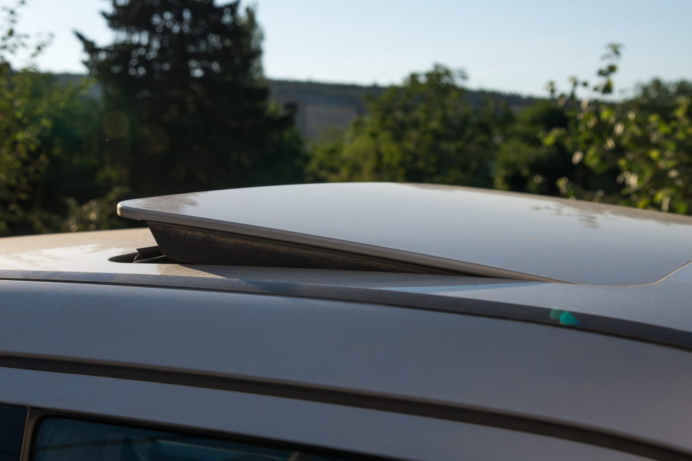 open car sun roof from exterior