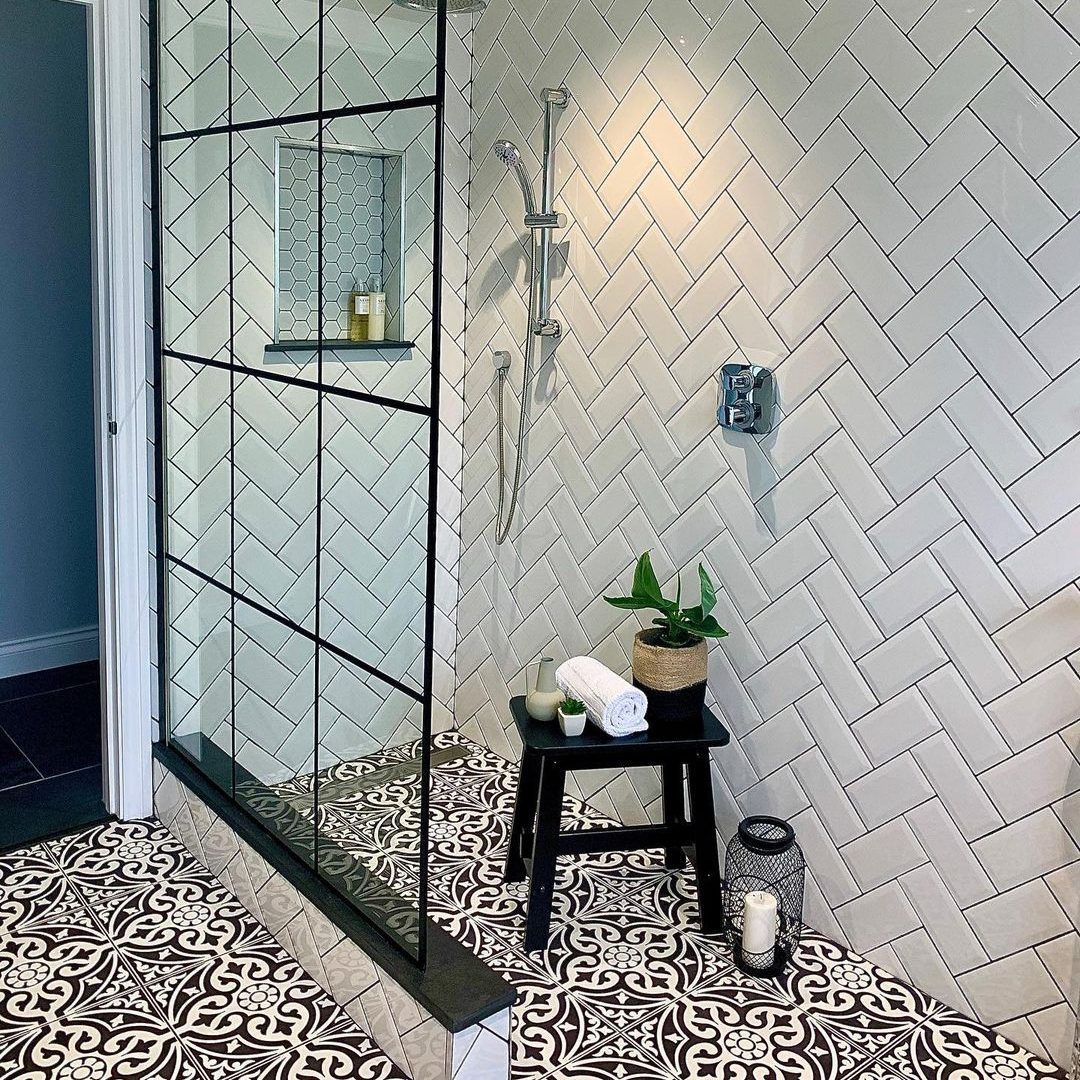 Windowpane Shower Glass Luxury Shower Design Ideas