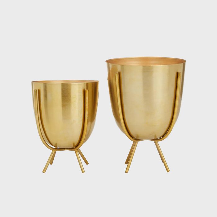 Gold Iron Contemporary Planters