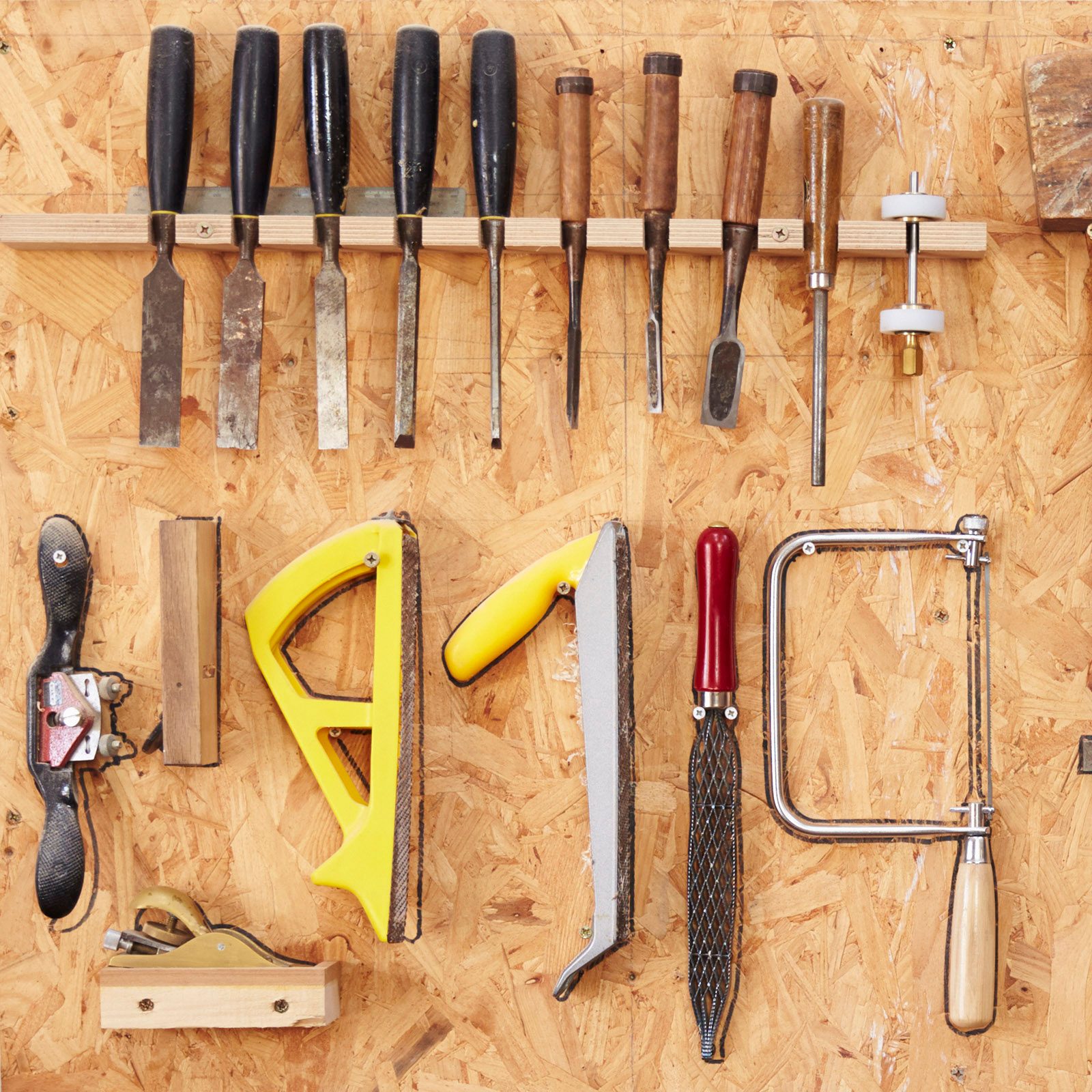 Tools Hanging Up In Bespoke Surfboard Workshop