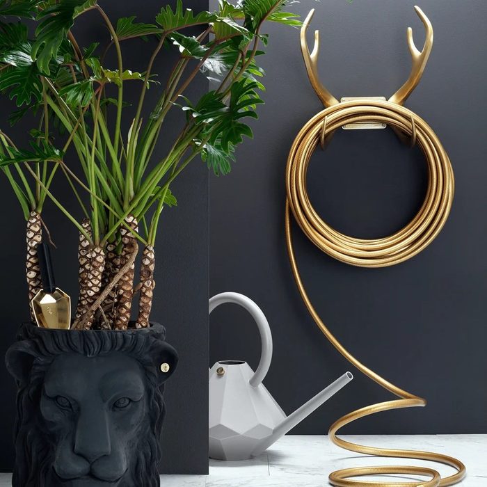 Reindeer Gold Hose Holder Ecomm Via Gardenglory.com