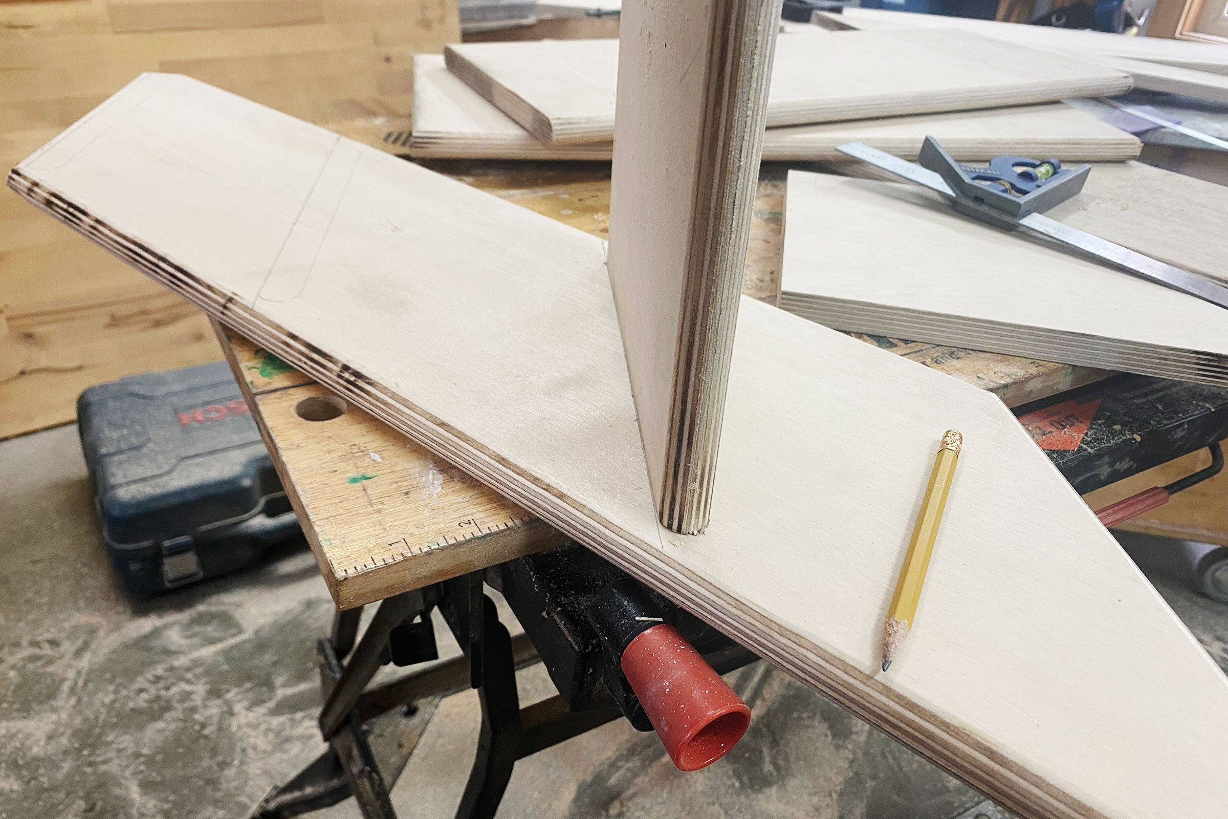 mark stringers for dog stairs