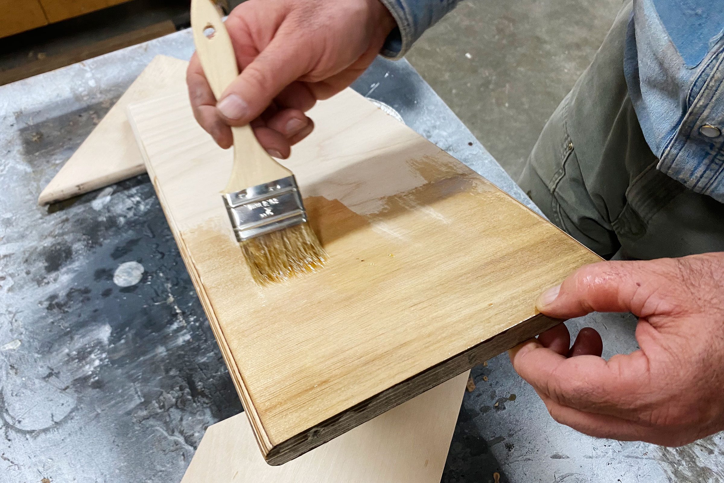 disassemble dog stairs and apply finish