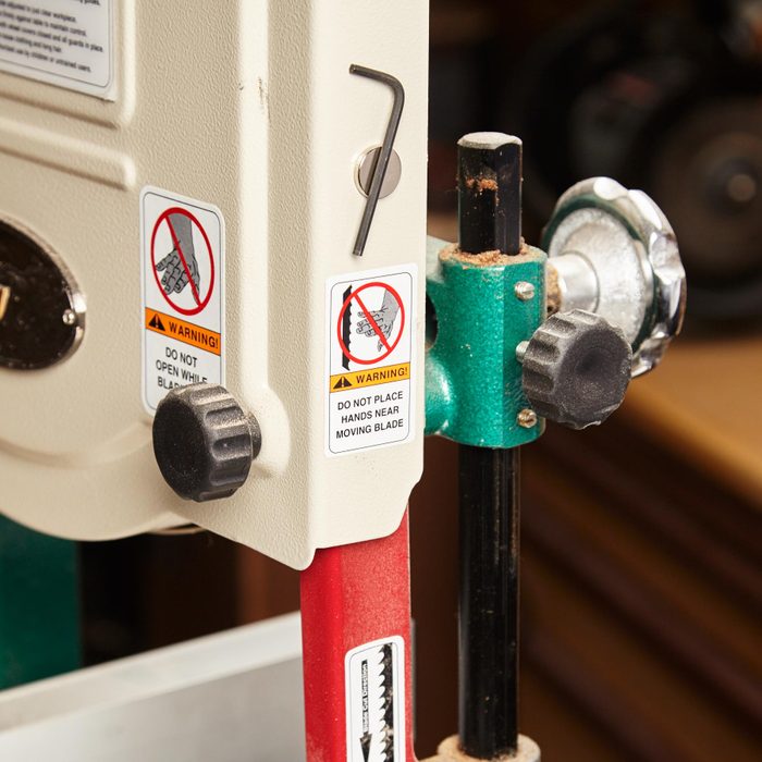 power tool with a magnet holding an Allen wrench