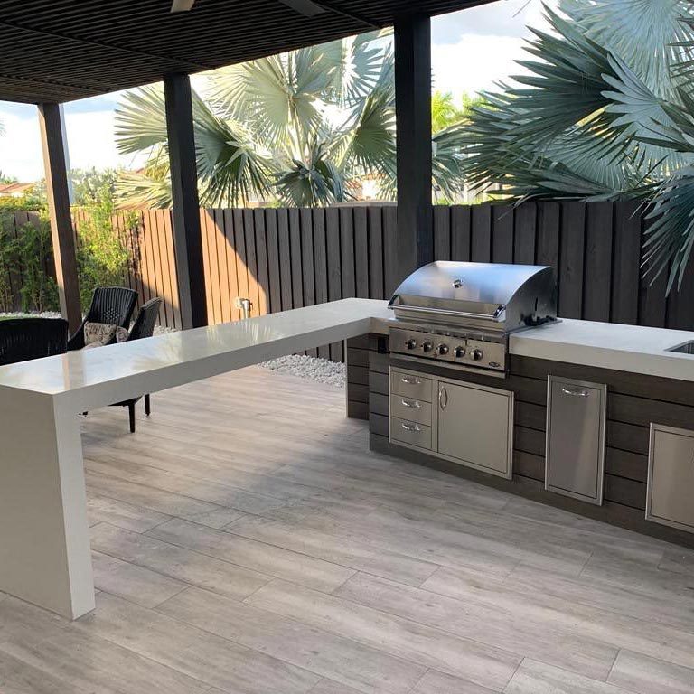 Outdoor Kitchen Bar Idea Floating Bar