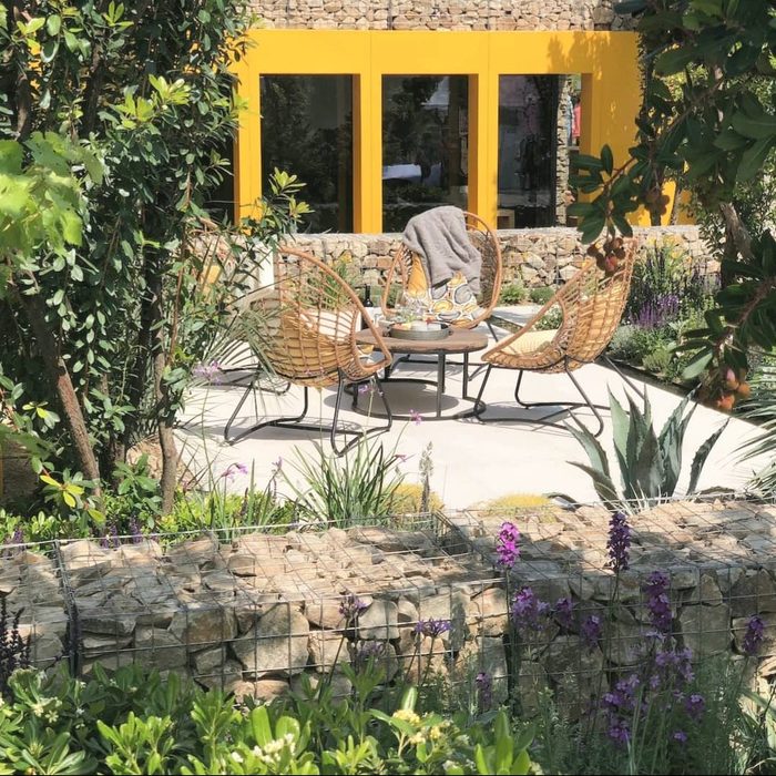 Gabion Wall Seating Area