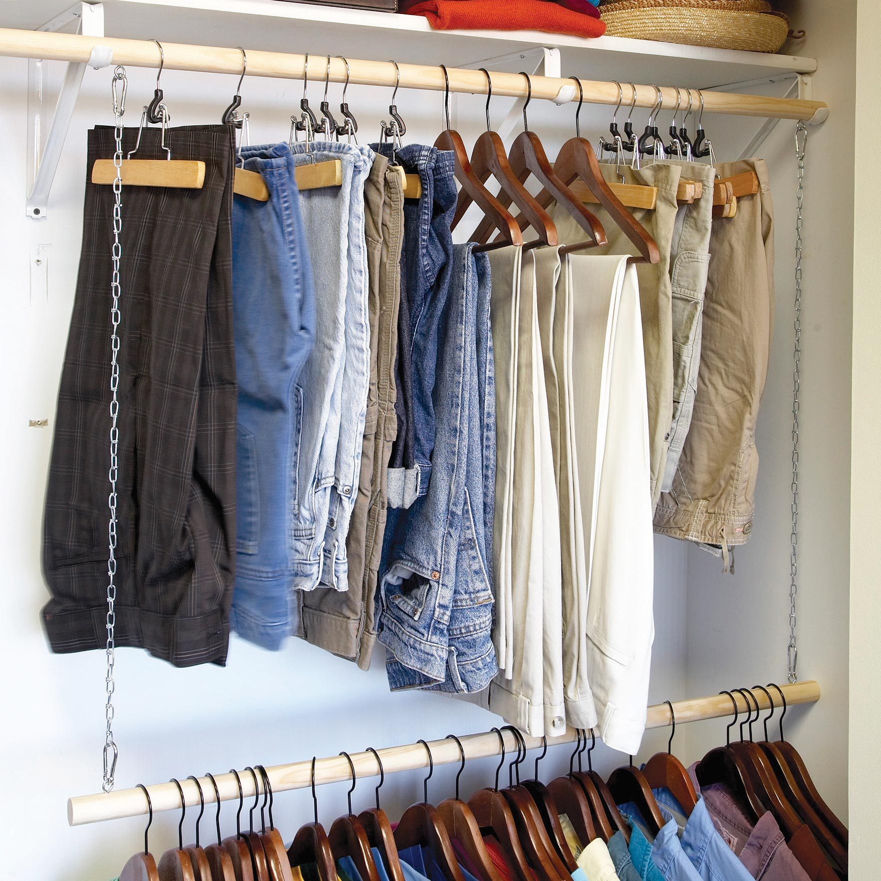 multi layered closet storage