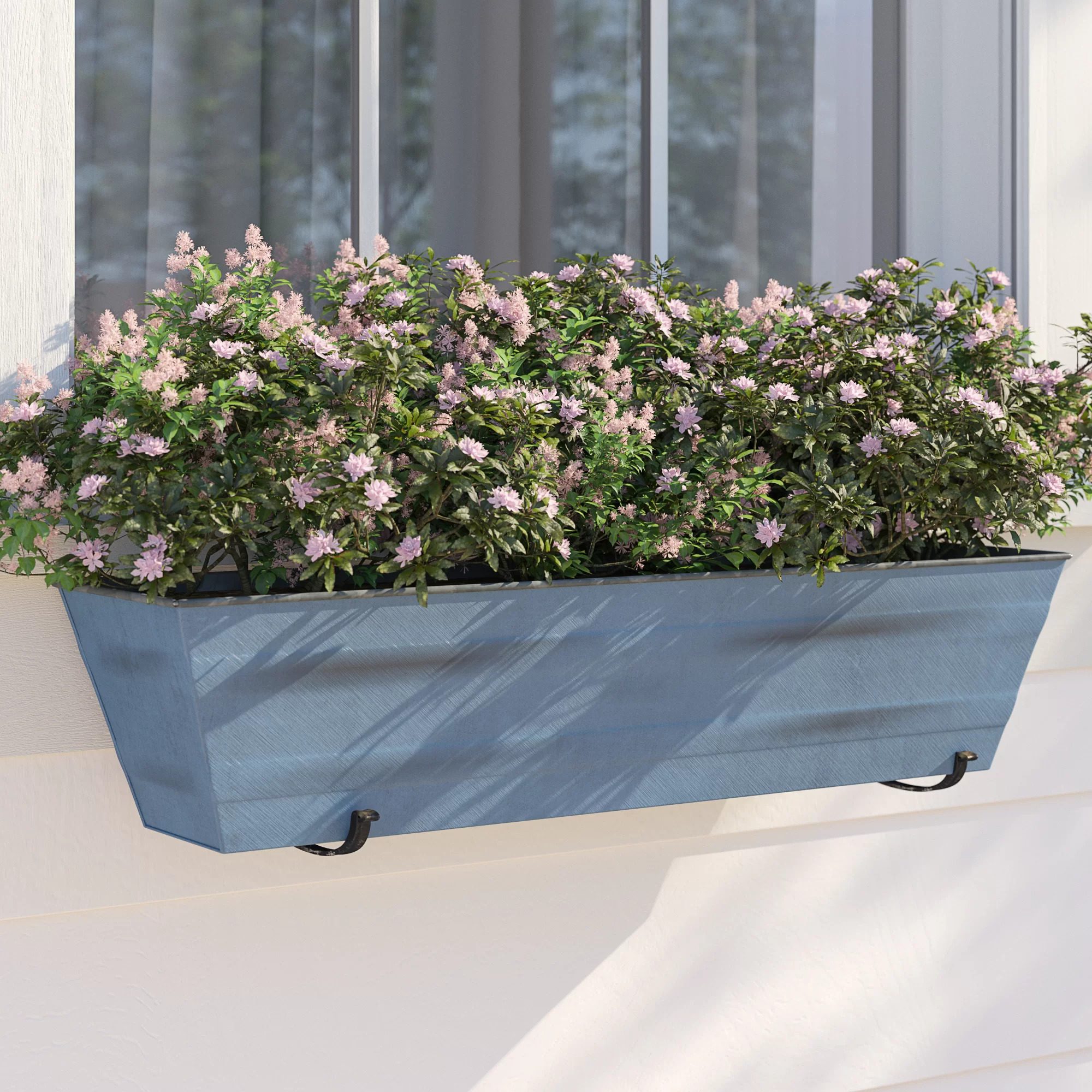 Jaimee Lea Galvanized Steel Window Box Planter Ecomm Via Wayfair.com