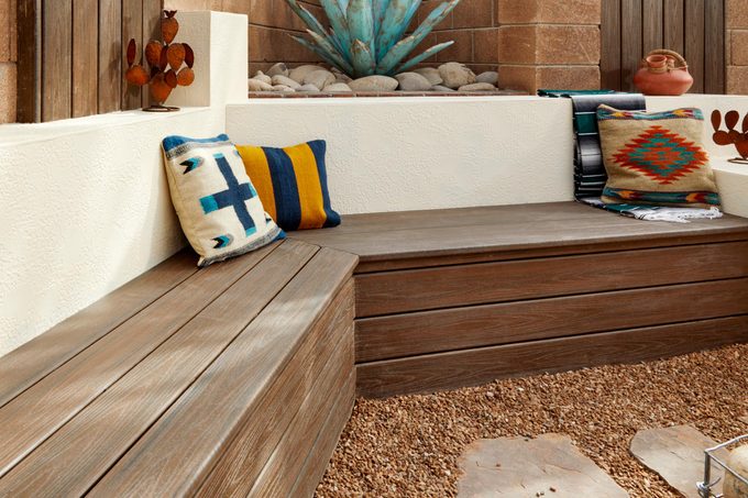 New Mexico Back Yard Built In Benches