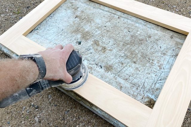 sanding the frame