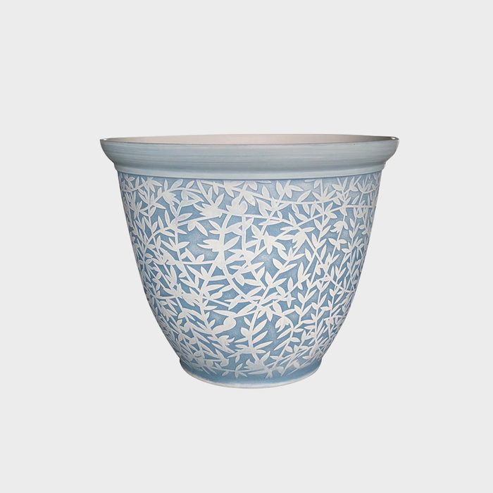 Ready Refill Slate Blue Plastic Planter With Drainage Holes Ecomm Lowes.com