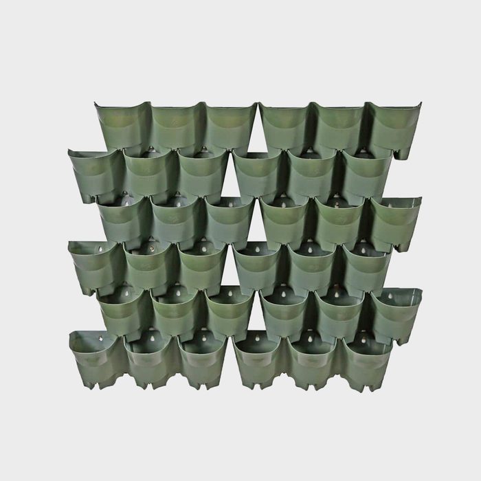 Worth Garden Olive Green Plastic Pockets Self Watering Vertical Wall Garden Planters Ecomm Homedepot.com